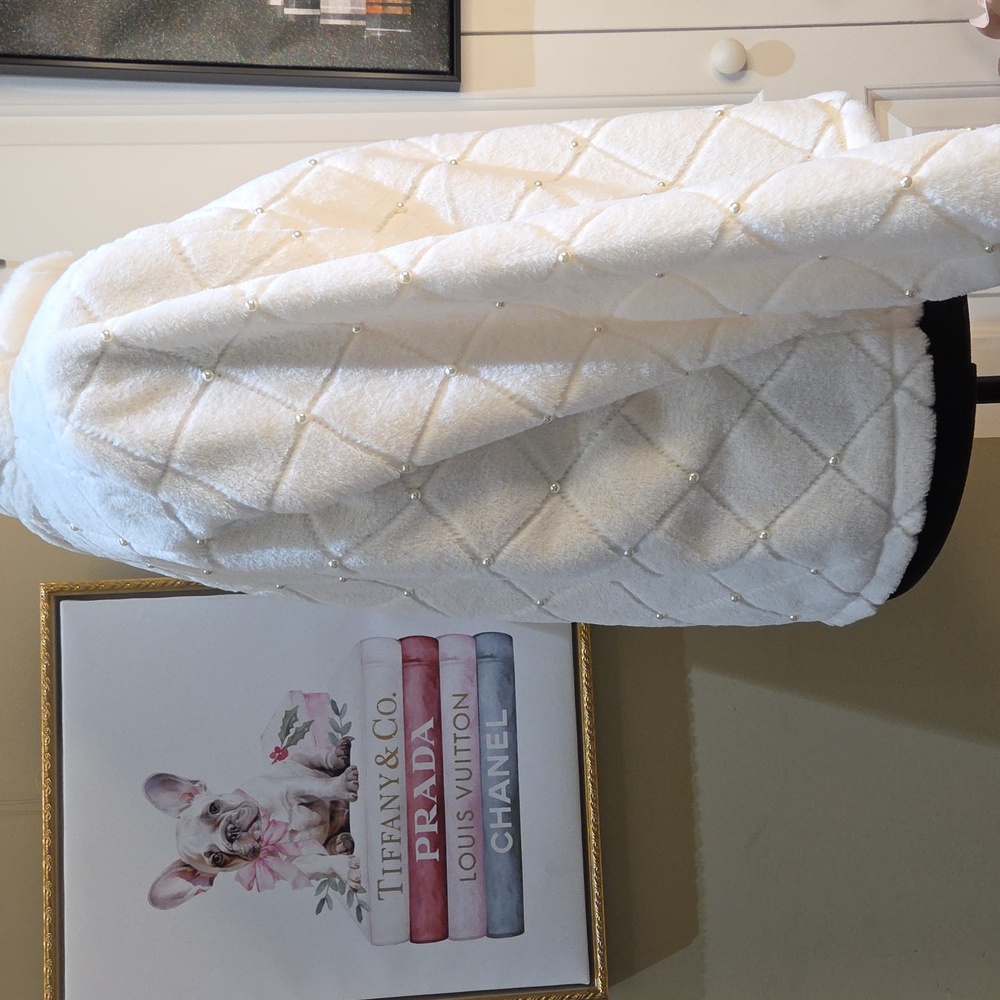 Nwt XL Sabrina Lauren Cozy Cream Teddy Jacket for Women With Pearls - Picture 12 of 17